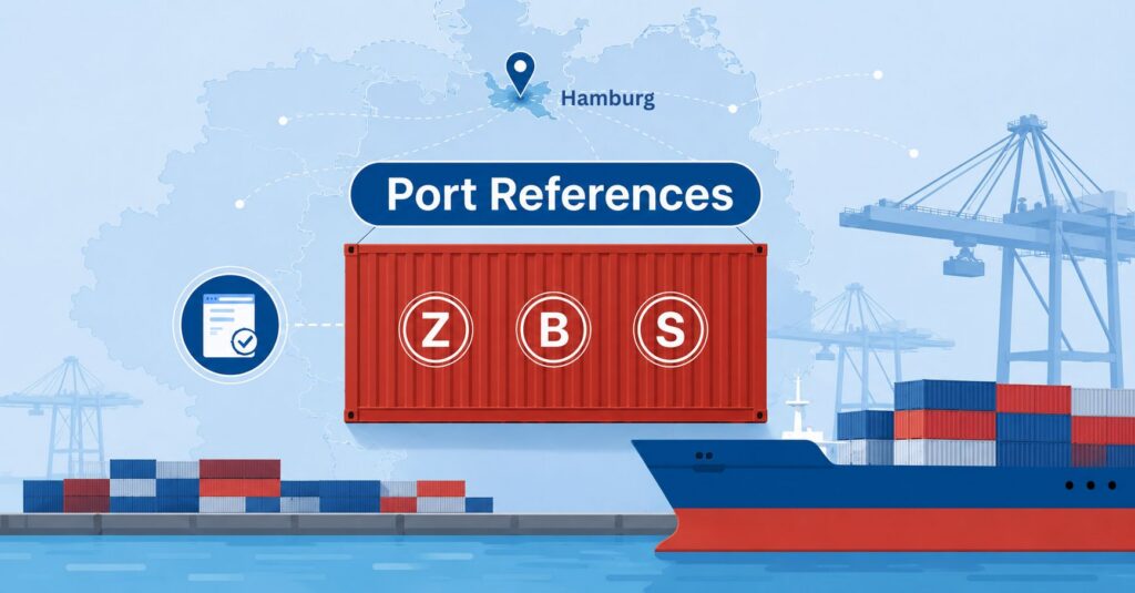 Hamburg port references (Z, B and S numbers) for export customs clearance