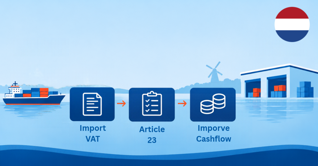 Netherlands Article 23 import VAT deferment process showing improved cashflow for importers
